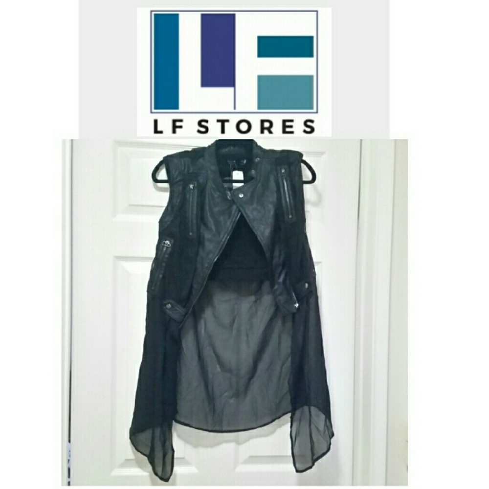 NWT LF Cropped Layered Moto Vest